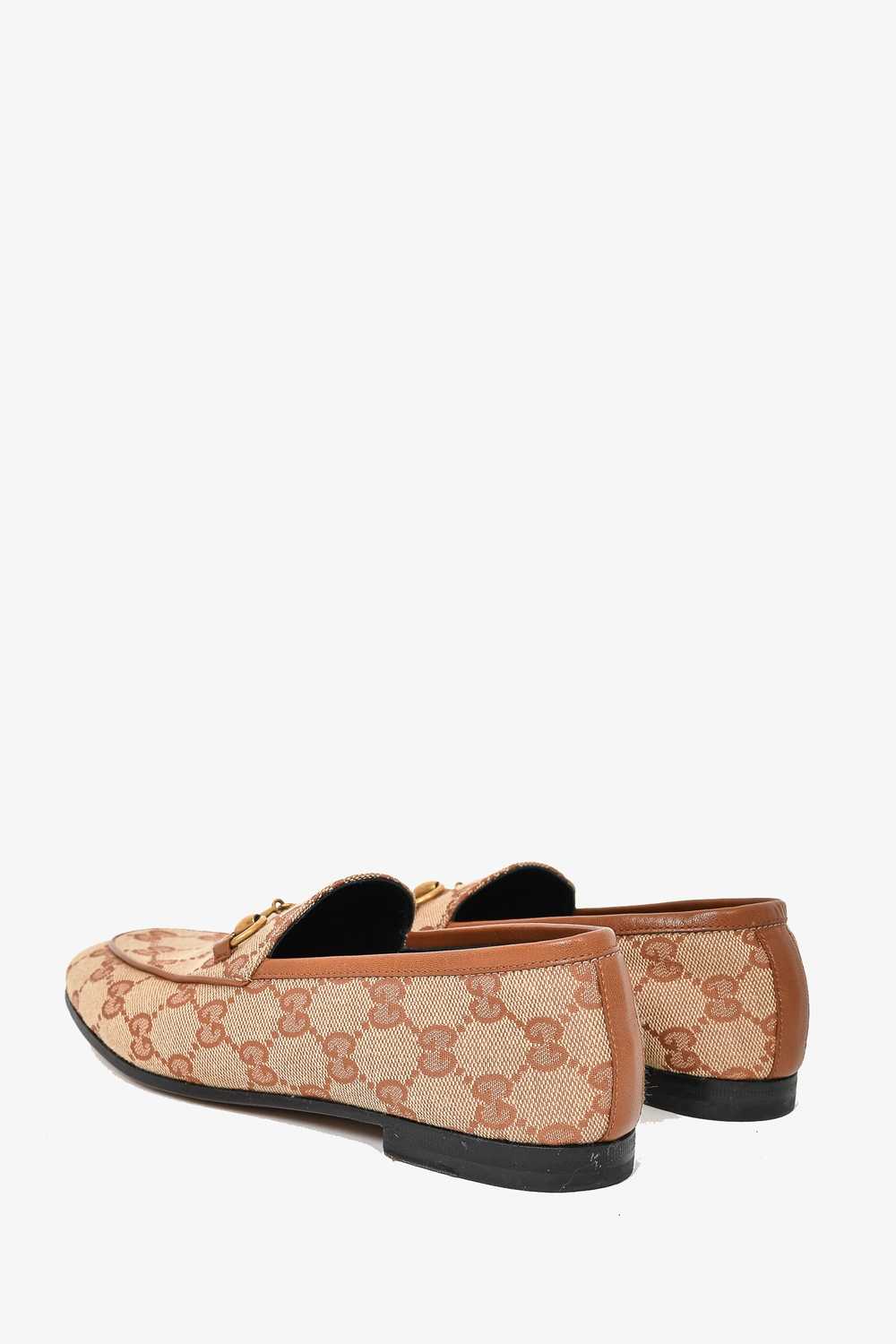 Gucci Brown GG Canvas 'Jordaan' Horsebit Loafers … - image 4