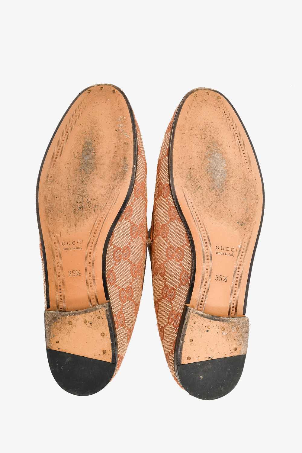 Gucci Brown GG Canvas 'Jordaan' Horsebit Loafers … - image 5