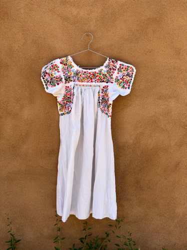 Beautifully Embroidered White Huipil