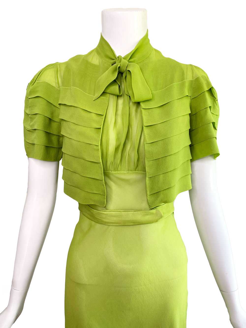 1930s Deco Silk Dress & Jacket Set - image 3