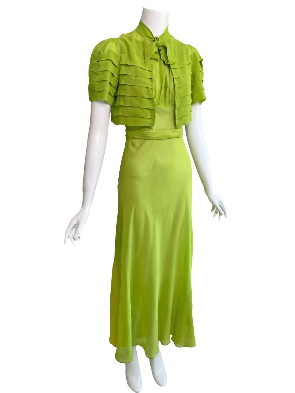 1930s Deco Silk Dress & Jacket Set - image 4