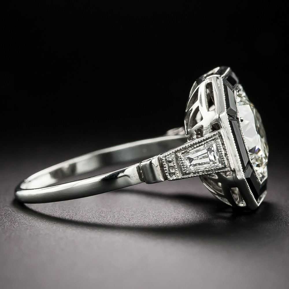 Art Deco-Style 2.04 Carat Diamond and Onyx Ring -… - image 2