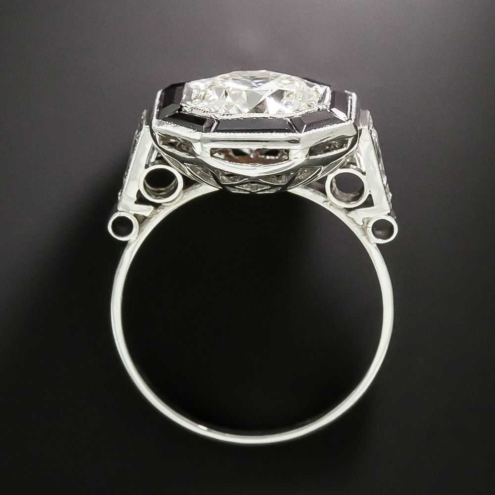 Art Deco-Style 2.04 Carat Diamond and Onyx Ring -… - image 3