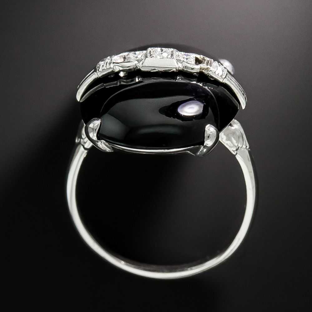Large Art Deco Onyx and Diamond Ring by Larter - image 3