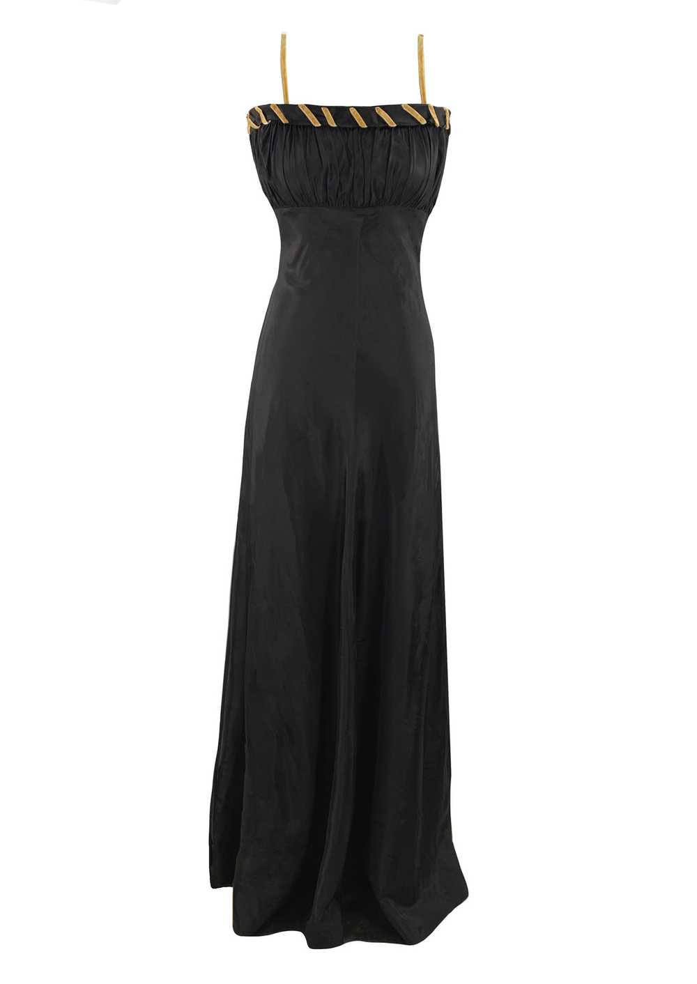 Vintage 1930s Black Taffeta Designer Gown and Jac… - image 6