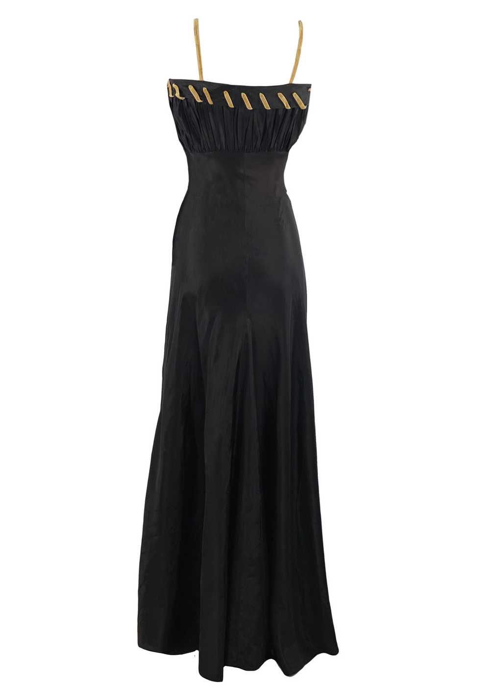 Vintage 1930s Black Taffeta Designer Gown and Jac… - image 7