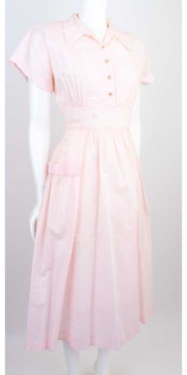 Dreamy Pale Pink 1940s Dress