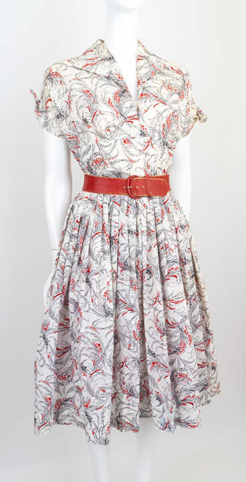 Vintage Novelty Print 1950s Dress - image 1