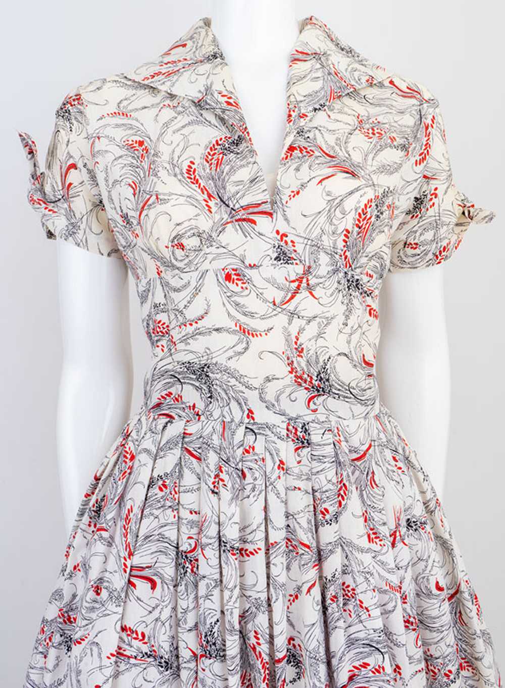 Vintage Novelty Print 1950s Dress - image 3