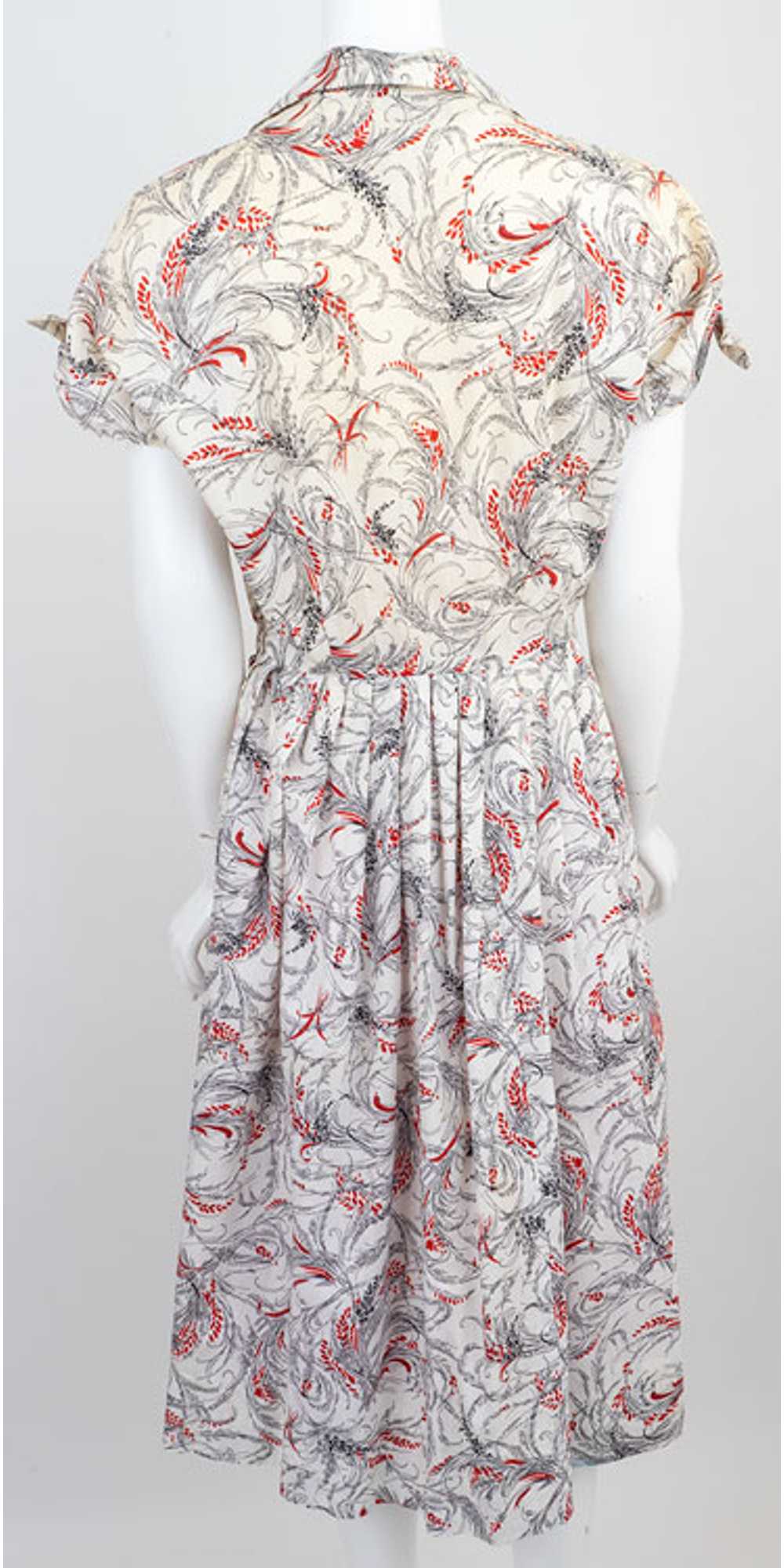 Vintage Novelty Print 1950s Dress - image 7