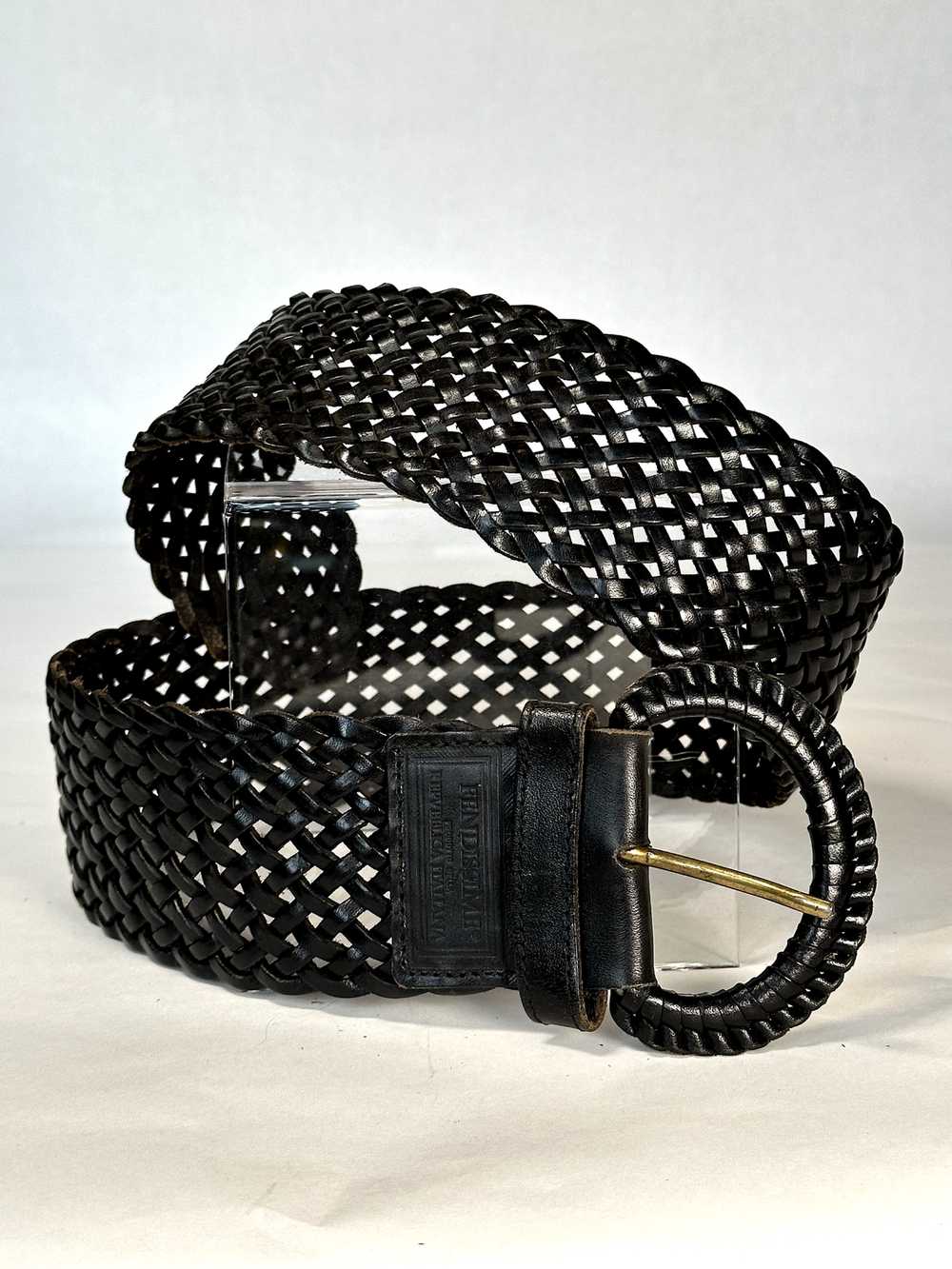 1990s Fendissime by Fendi Black Woven Waist Belt … - image 1