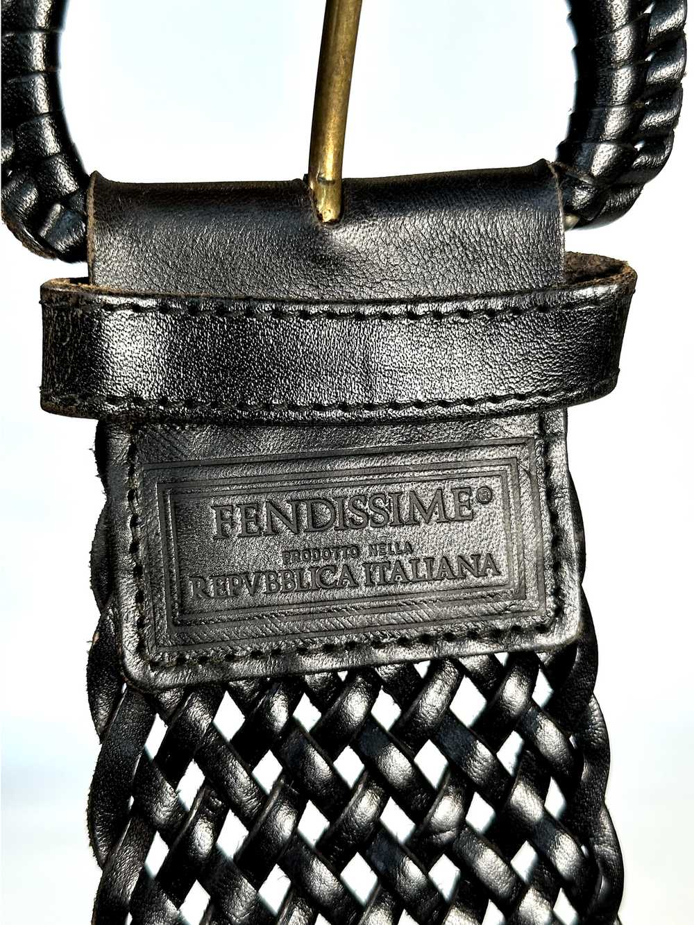 1990s Fendissime by Fendi Black Woven Waist Belt … - image 2