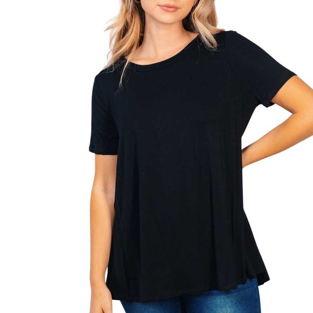 Other August Silk Flowy Black Top - image 5