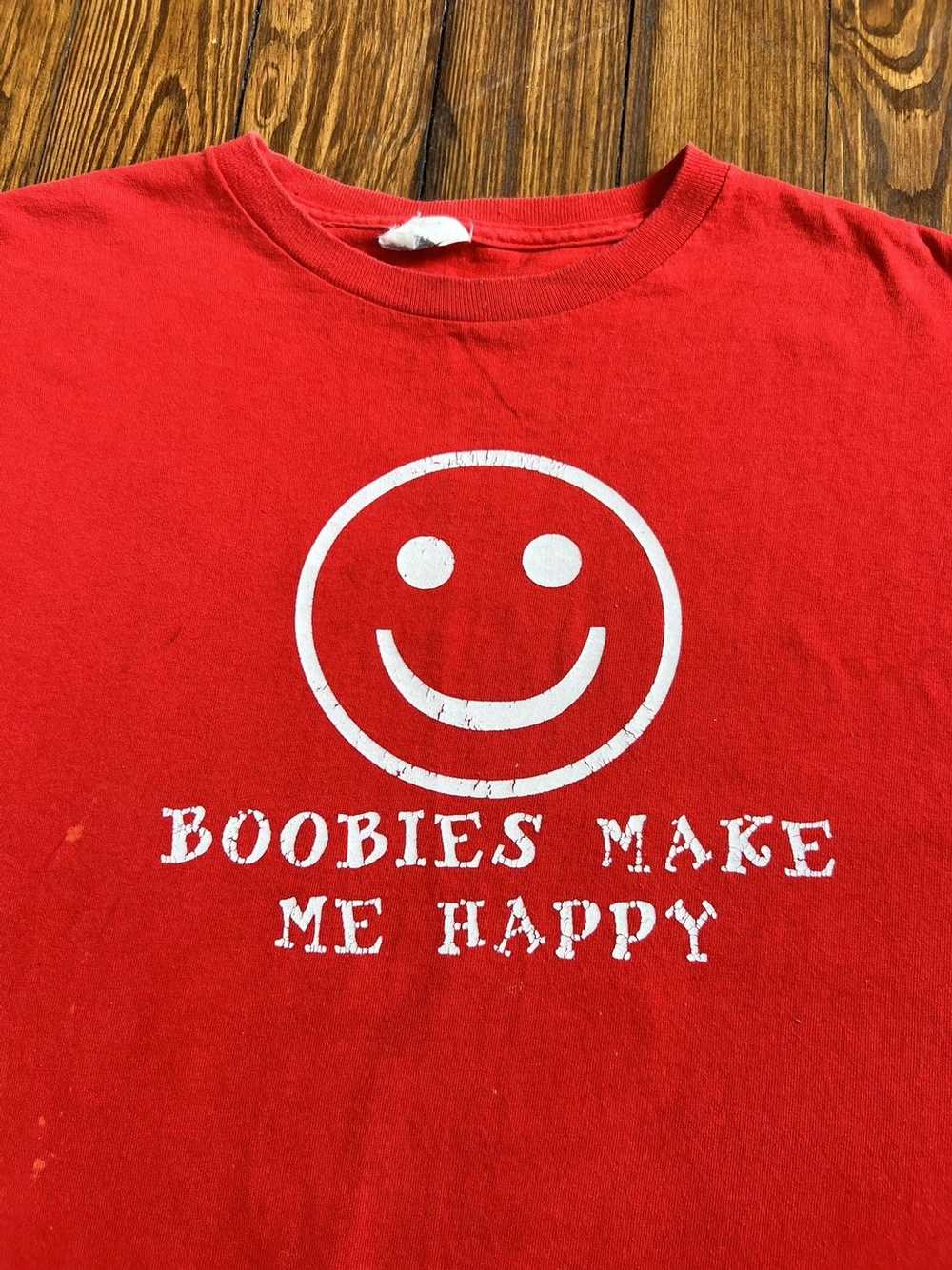 Vintage Vintage Boobies Make Me Happy Smiley Shirt - image 2