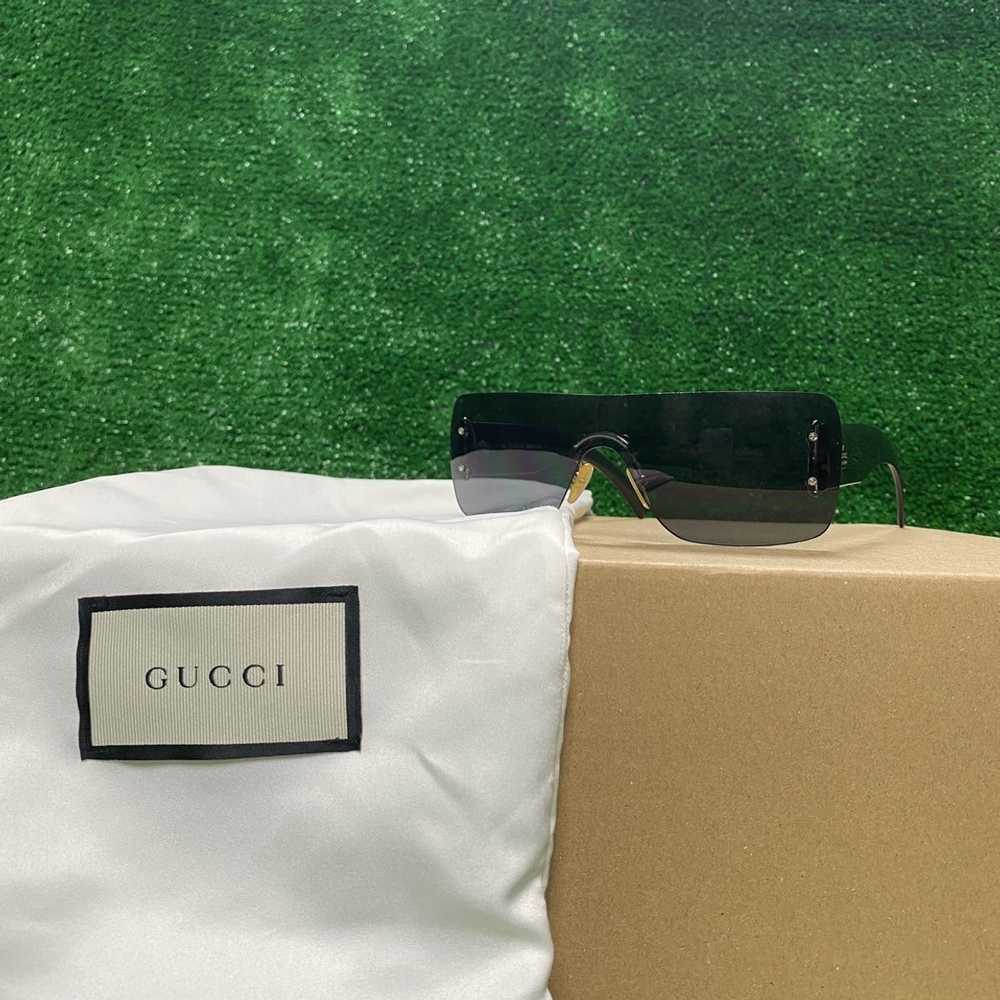 Gucci Gucci Vintage Frameless Sunglasses Rare Bla… - image 8