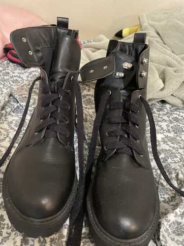 Vintage Madden Girl Black Lace-Up Boots - image 1