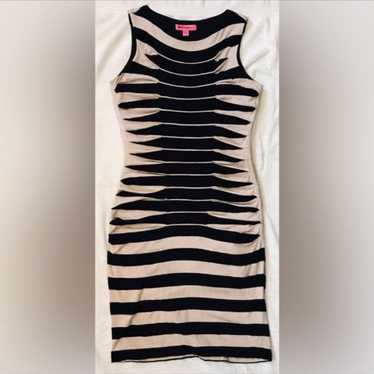 Betsey Johnson Betsey Johnson Black Striped Rutch… - image 1