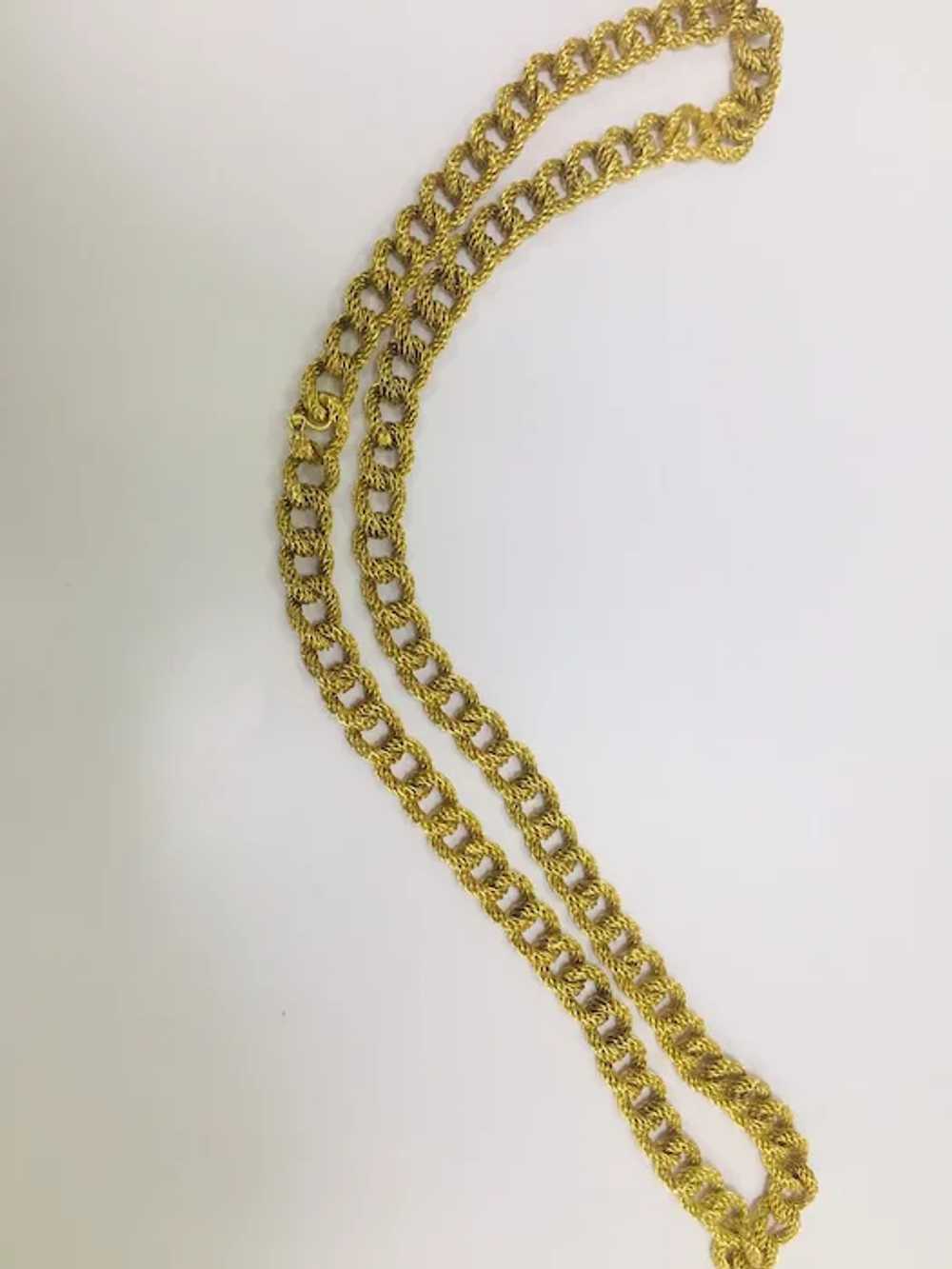 Long French Detachable 18kt. Gold Necklace and Br… - image 2