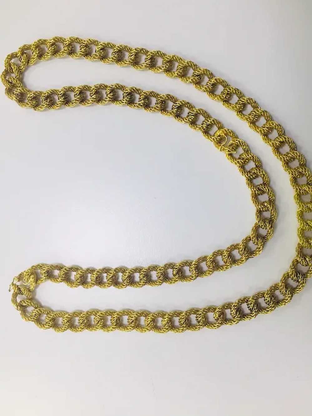 Long French Detachable 18kt. Gold Necklace and Br… - image 5