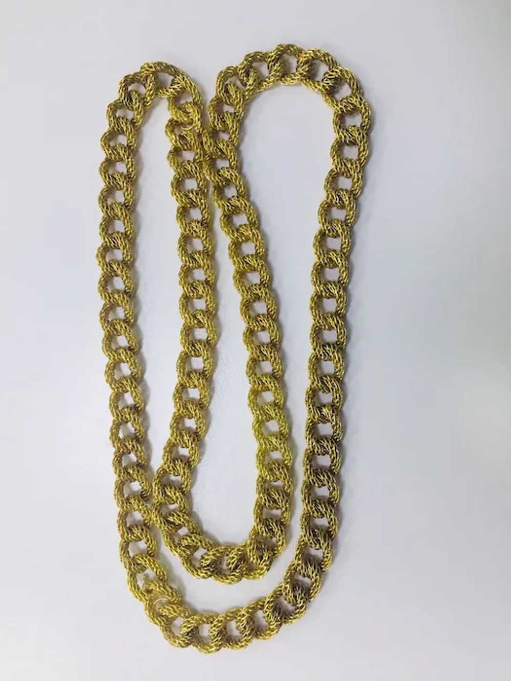 Long French Detachable 18kt. Gold Necklace and Br… - image 6