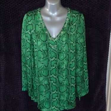 Michael Kors Green Python Print Tunic Small - image 1