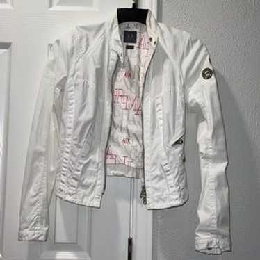 ARMANI exchange ホワイトコットンライダースジャケット Armani Exchange Moto Jacket - Gem