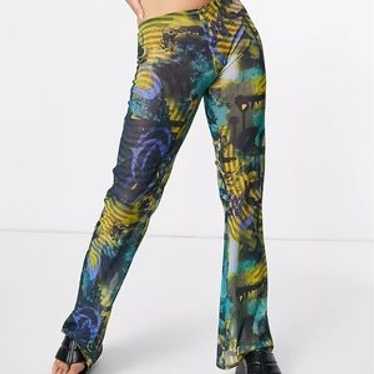 Abstract Burn Print Mesh Bootcut Trouser By Jaden… - image 1