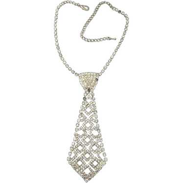 Miniature Tie Rhinestone Necklace - image 1