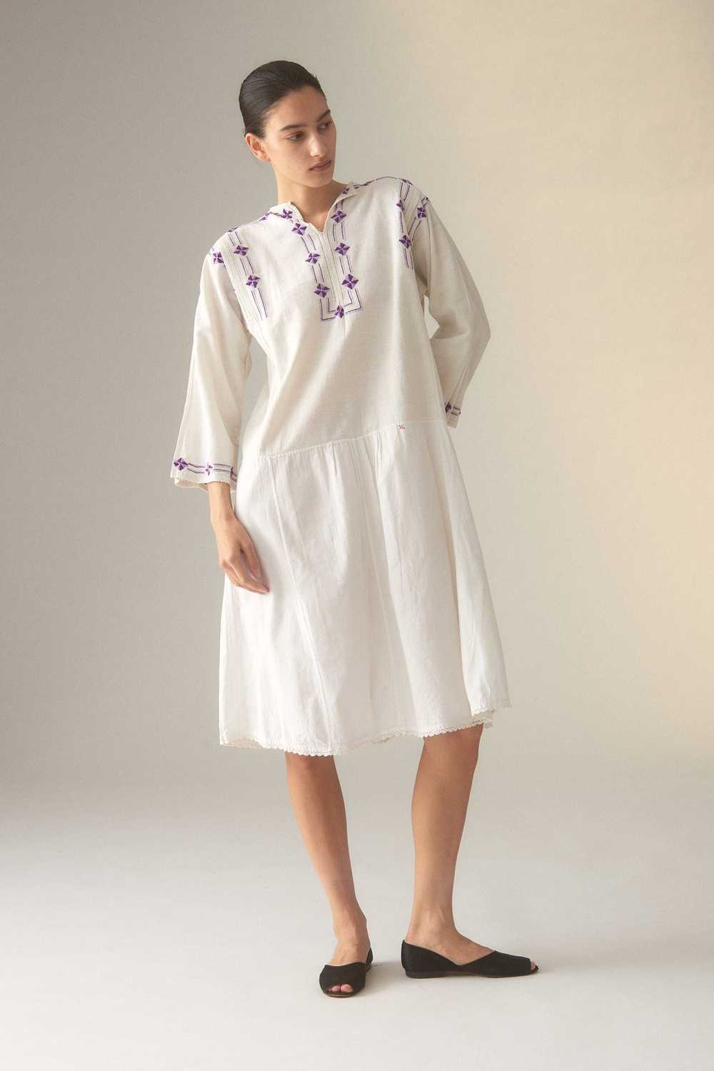 Embroidered Cotton Folk Dress - image 4