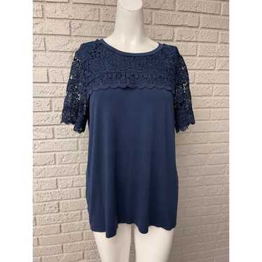 Adrianna Papell Adrianna Papell Navy Lace Top Siz… - image 1