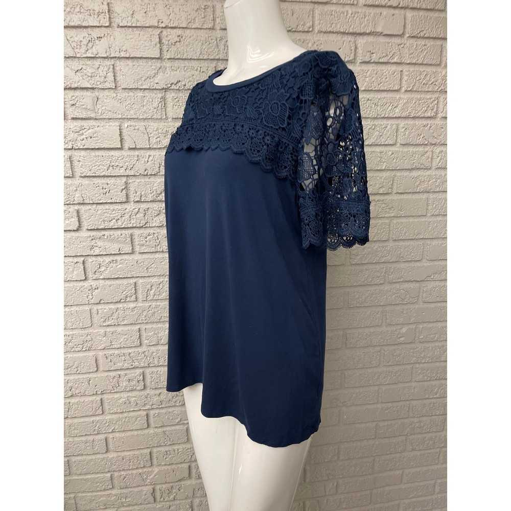 Adrianna Papell Adrianna Papell Navy Lace Top Siz… - image 2