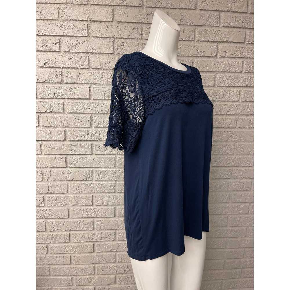 Adrianna Papell Adrianna Papell Navy Lace Top Siz… - image 3