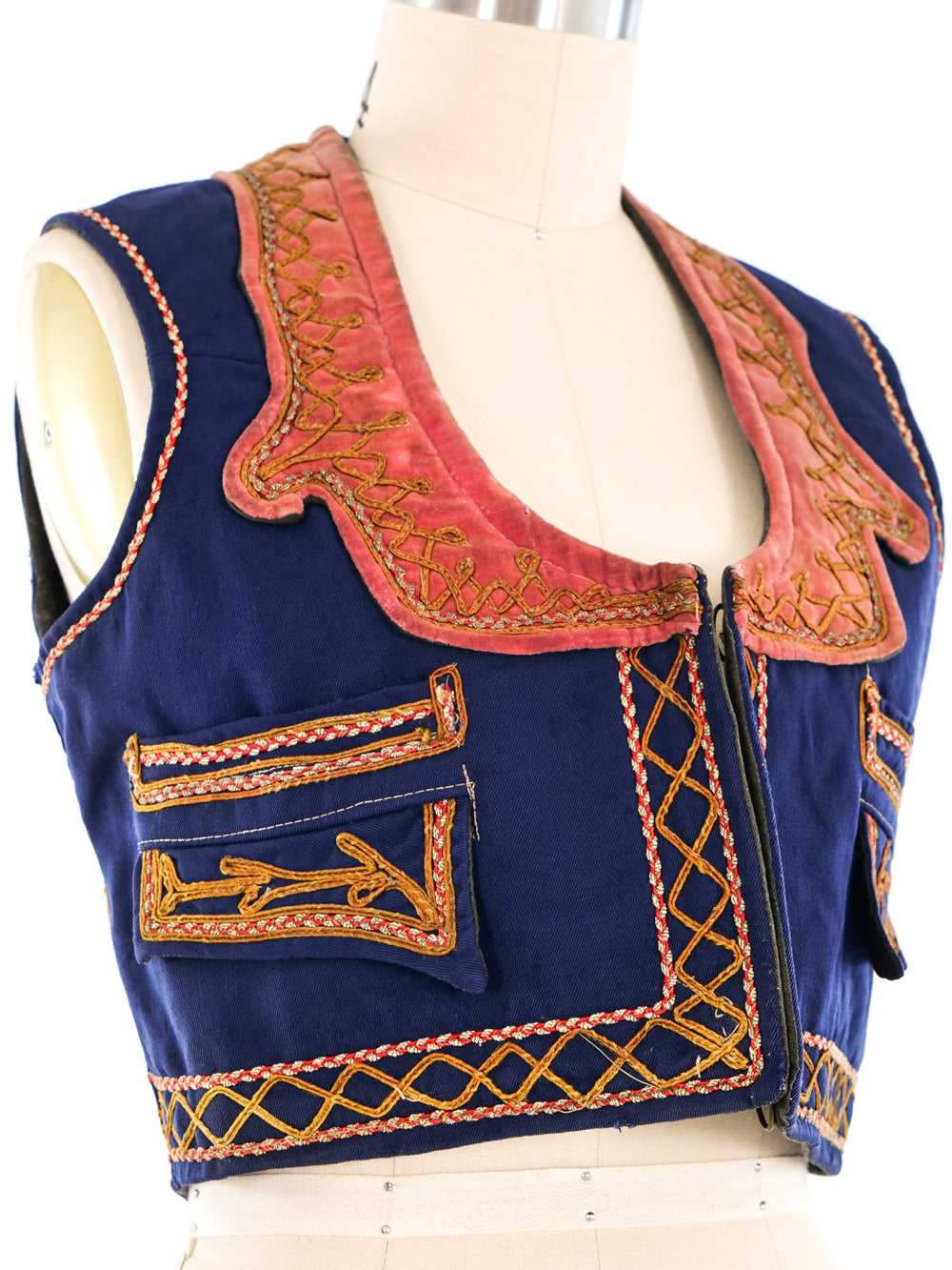 Turkish Applique Cropped Vest - image 3