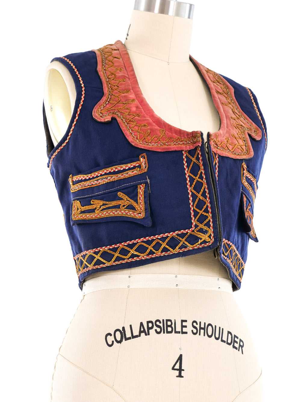 Turkish Applique Cropped Vest - image 5