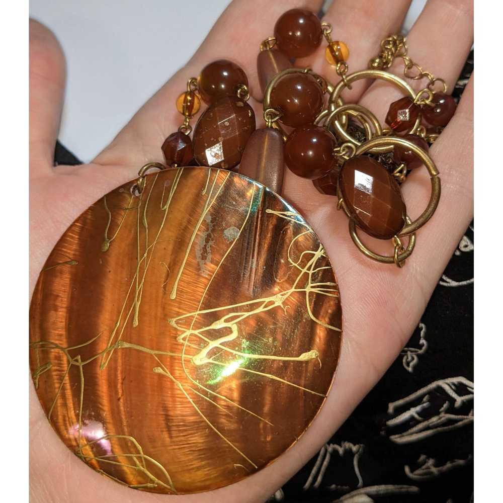 Other Brown Beaded Shell Necklace - image 1