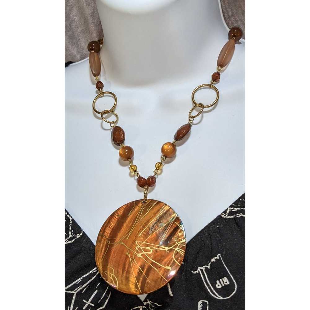 Other Brown Beaded Shell Necklace - image 5