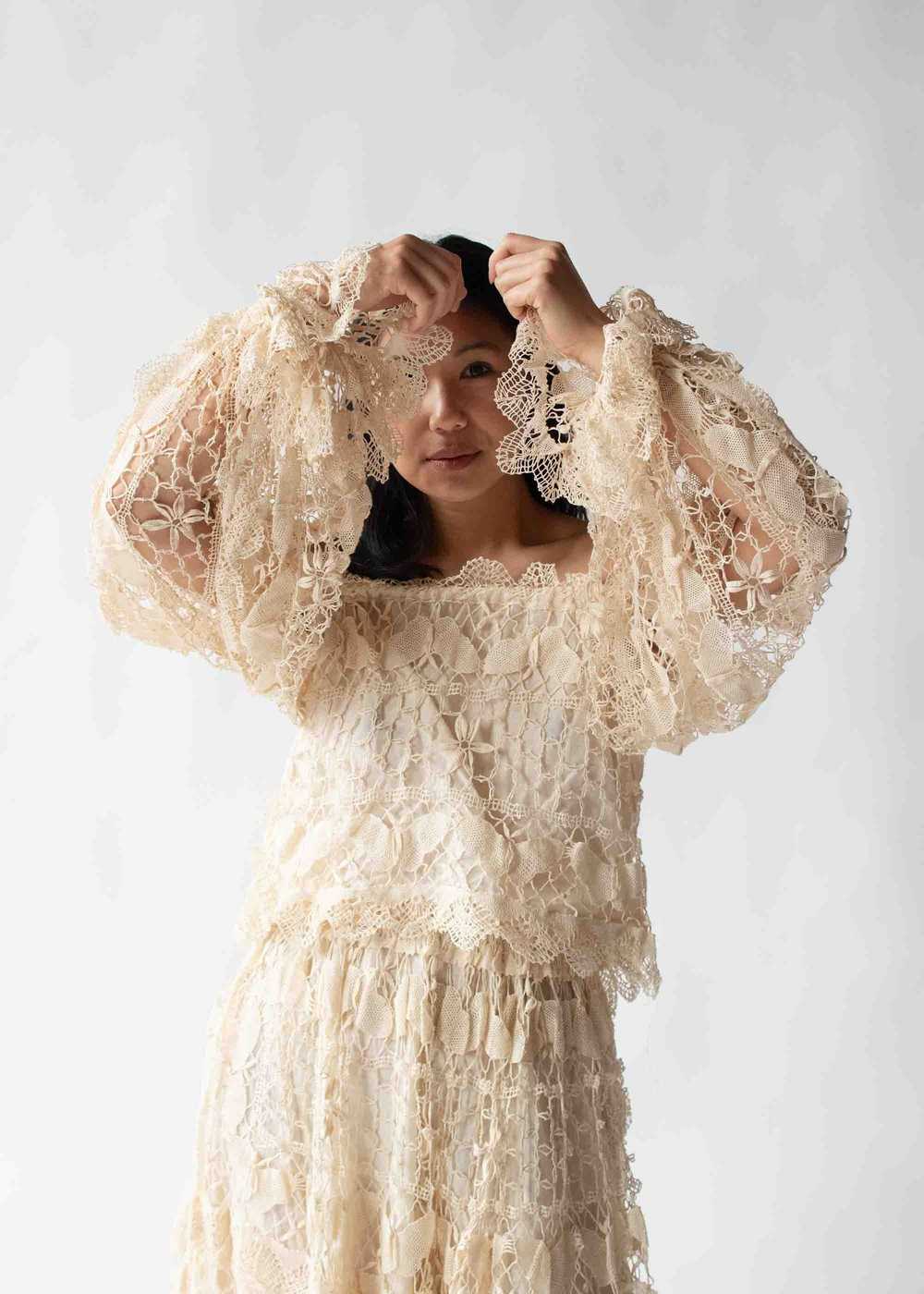 1970s Crochet Dress Set - image 3