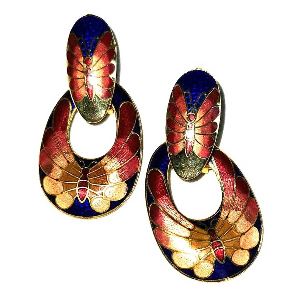 Vintage Earrings, 2 in one, Pierced, Post, or Dan… - image 1