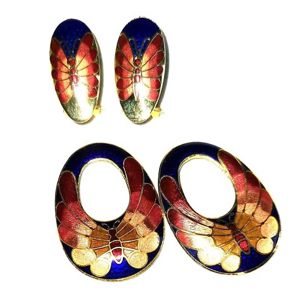 Vintage Earrings, 2 in one, Pierced, Post, or Dan… - image 2