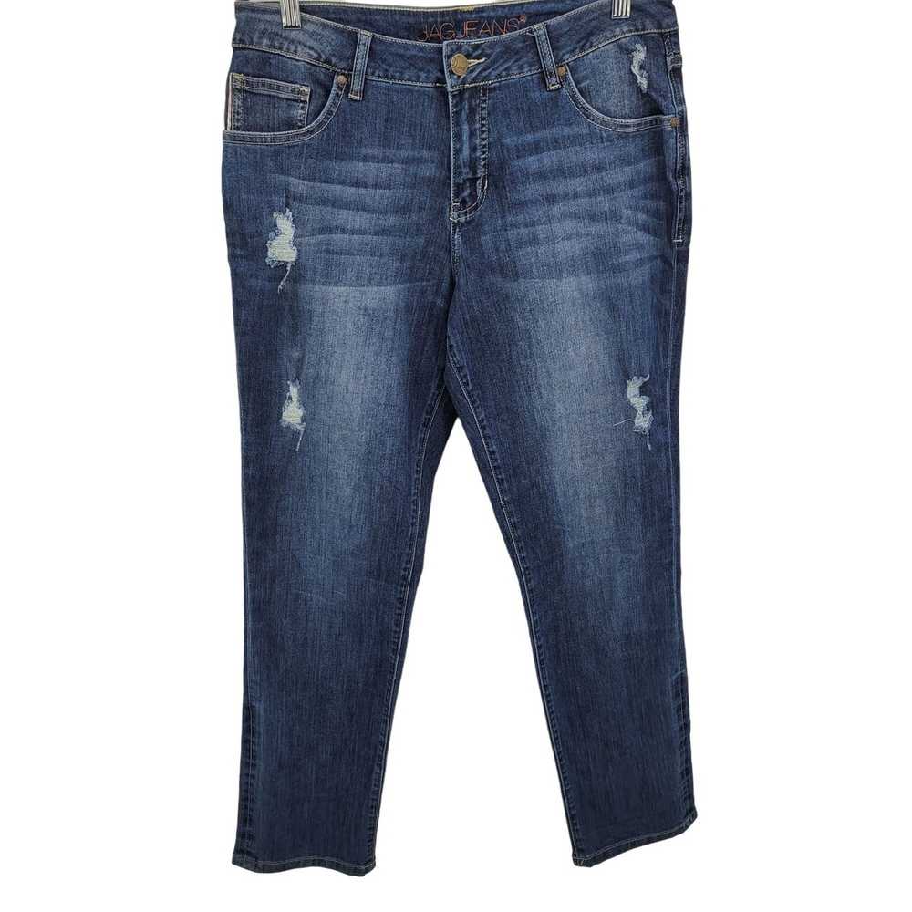 Streetwear JAG Jeans 10 Girlfriend Distressed Whi… - image 1