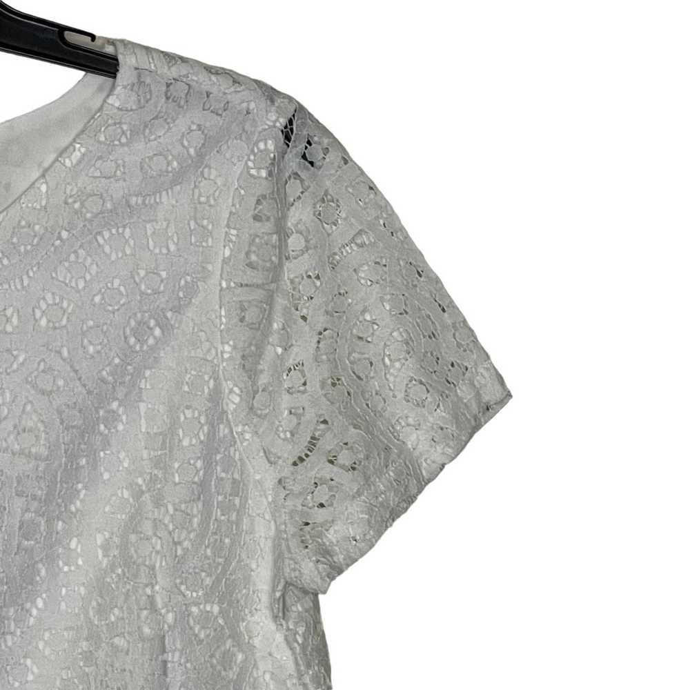 J.Crew J. Crew Blouse Top 6 White Lace Lined Cott… - image 3