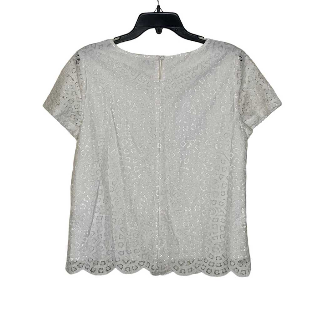 J.Crew J. Crew Blouse Top 6 White Lace Lined Cott… - image 8