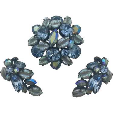 Regency Rhinestone Brooch & Earrings