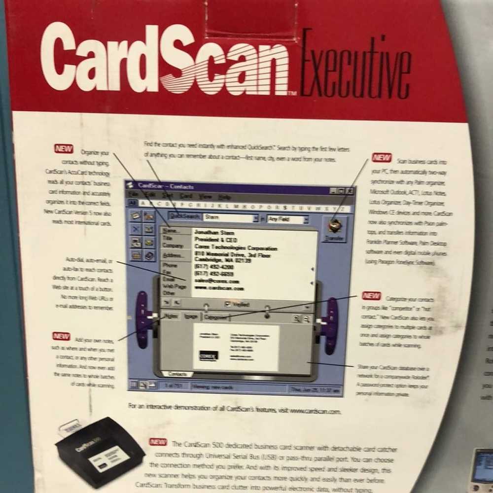 Vintage CardScan 500 Executive Business Card Scan… - image 5