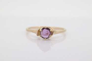 10k Dainty Ruby Ring. 10k RUBY stackable twisted … - image 1