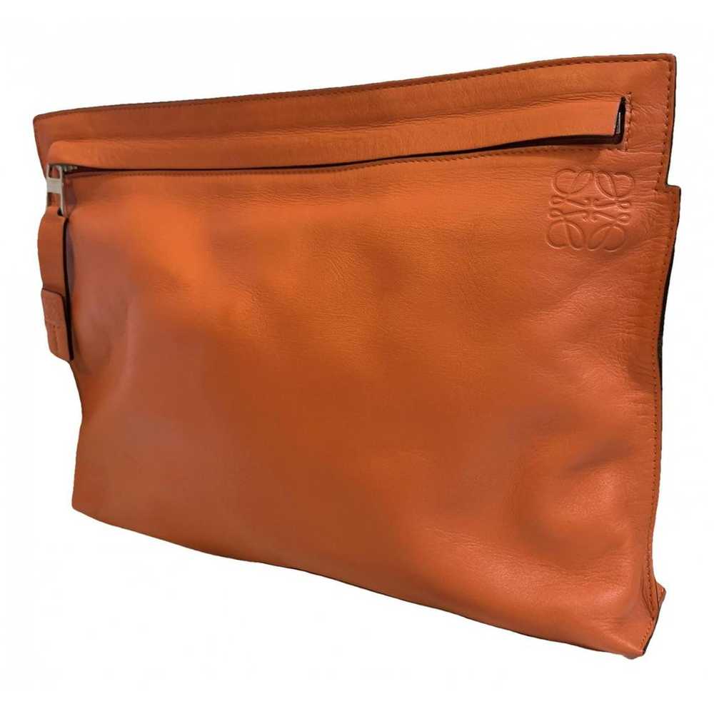 Loewe T Pouch leather clutch bag - image 1