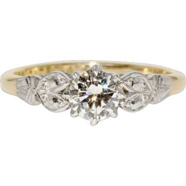 Art Deco English Diamond Solitaire Engagement Ring - image 1