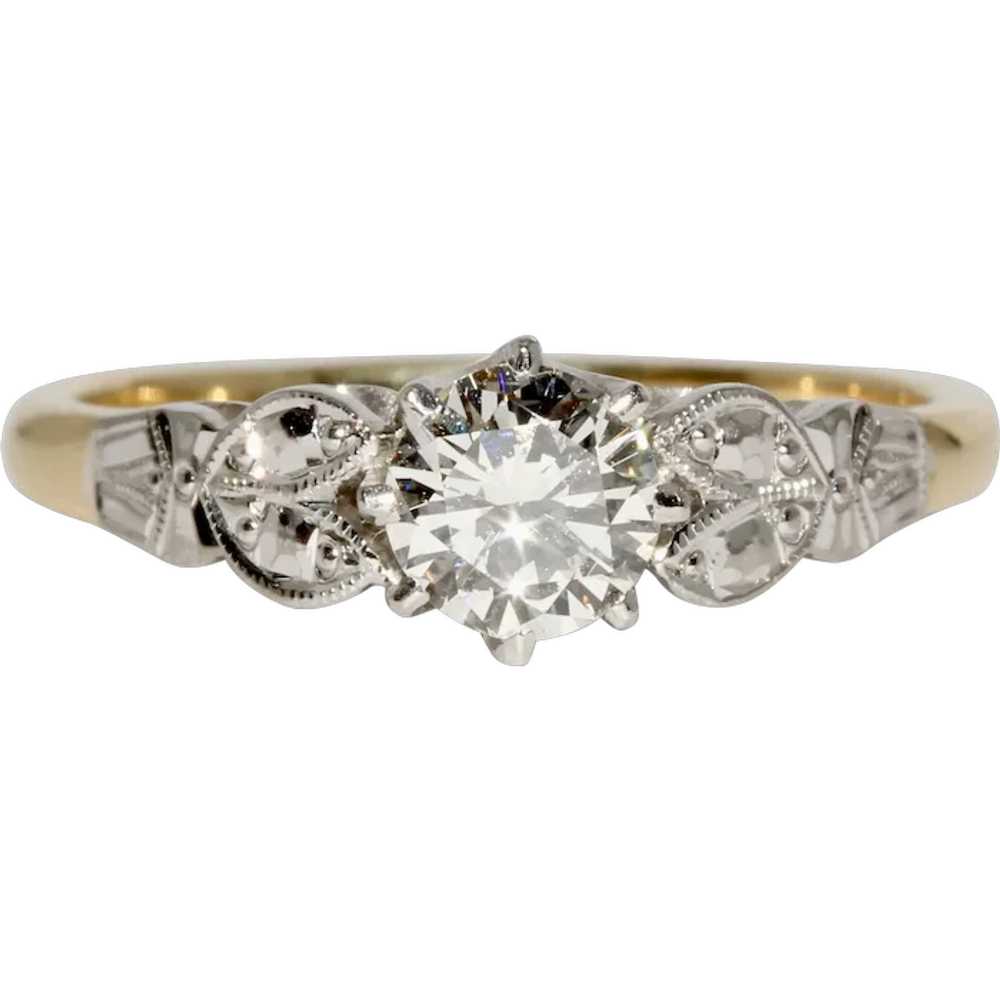 Art Deco English Diamond Solitaire Engagement Ring - image 2