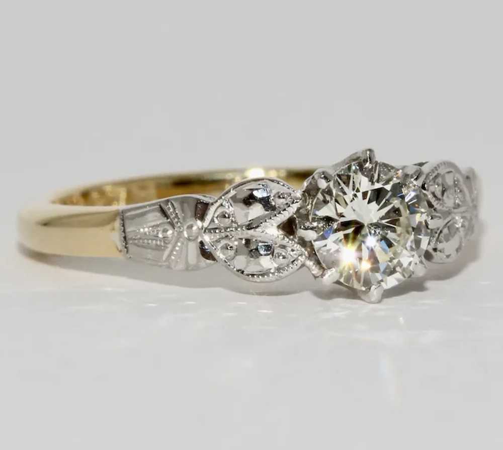 Art Deco English Diamond Solitaire Engagement Ring - image 3