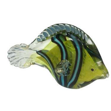 Vintage Art Glass Angel Fish Figurine light Blue p